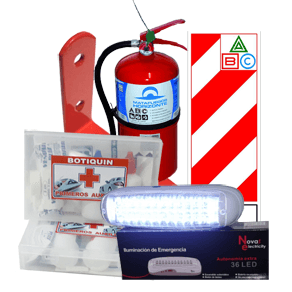 Promo kit reglamentario 5 elementos c luz de emergencia 6 leds